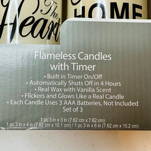 LED flameless candles with timer Auto Off Flickers and Glows 3 pack Home Decor - Picture 9 of 13